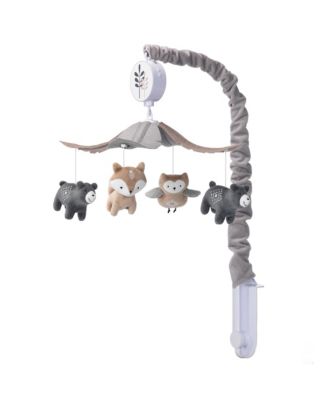 Woodland Forest Gray/Tan Musical Baby Crib Mobile Soother Toy