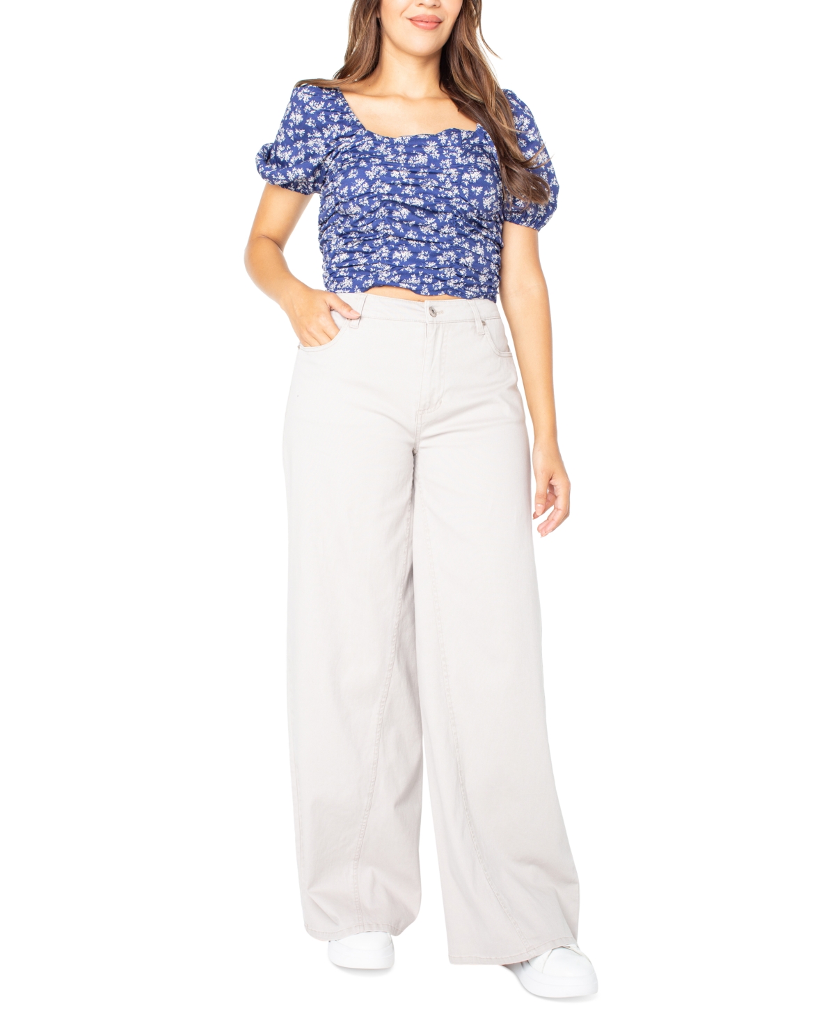 Celebrity Pink Juniors' Slouchy High-Rise Wide-Leg Jeans