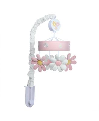 Daisy Dreams Pink/White Musical Baby Crib Mobile Soother Toy
