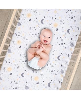 Celestial Moon/Stars 2-Pack Fitted Crib/Toddler Sheet Set