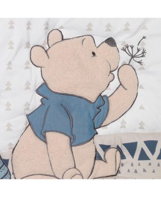 Disney Baby Forever Pooh Blue/Gray Bear 3-Piece Baby Crib Bedding Set by