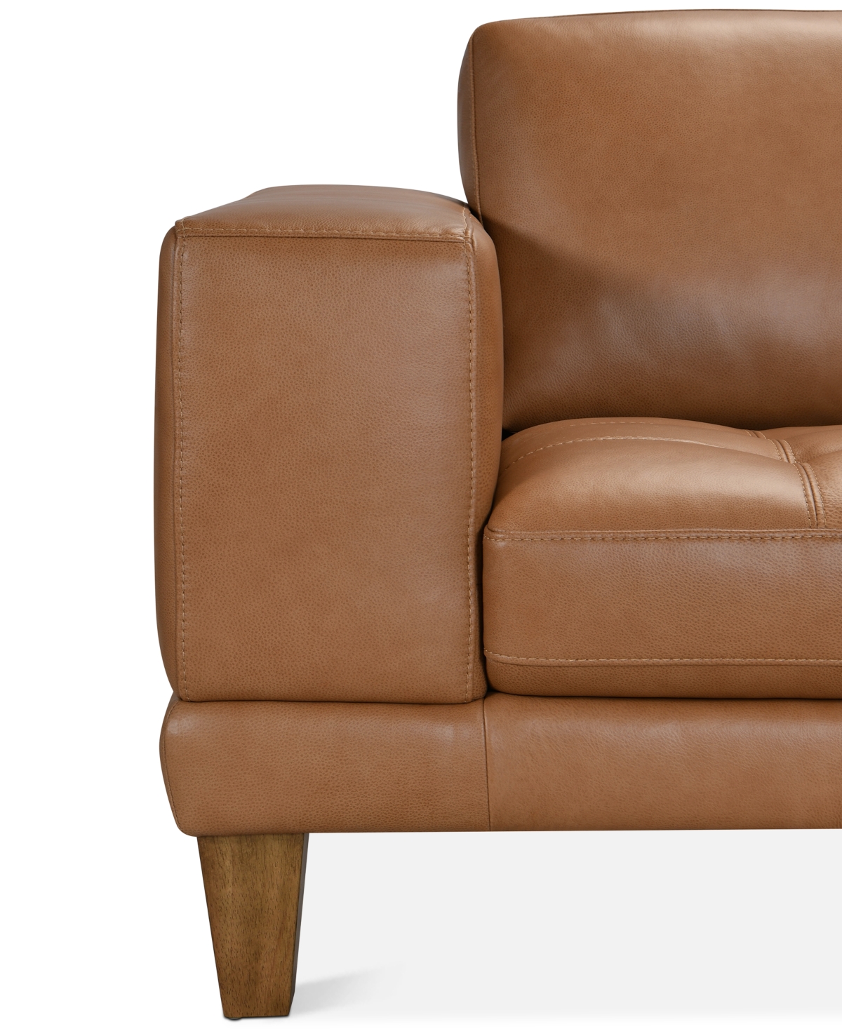Macy's Niebee 2-pc. Leather Sectional, Created For  In Toffee