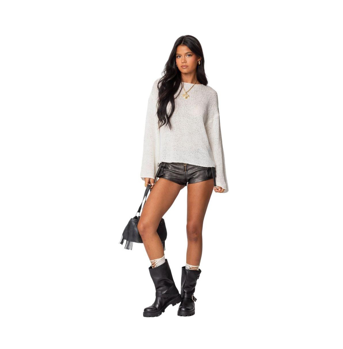 Edikted Women's Drop Shoulder Light Knit Sweater