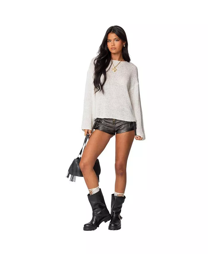 Women's Drop Shoulder Light Knit Sweater - thumbnail 2