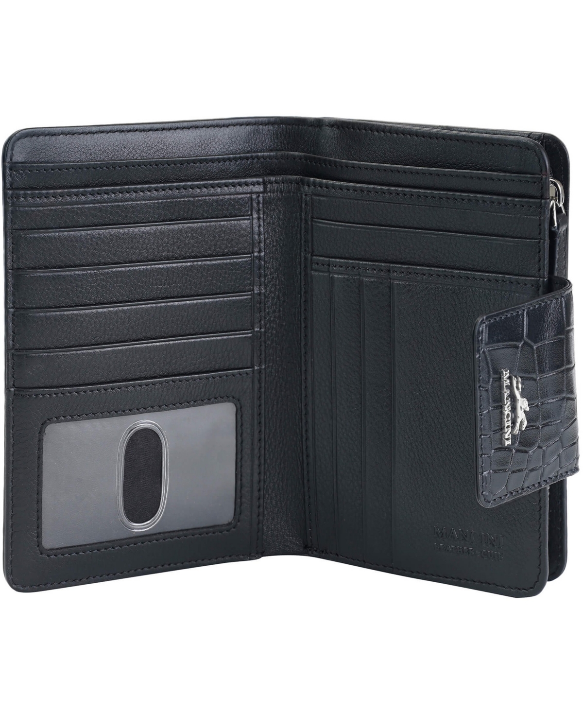 Mancini Women's Croco2 Rfid Secure Clutch Wallet In Brown