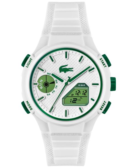 Мужские часы Lacoste LC33 White Silicone Strap Watch, 45mm