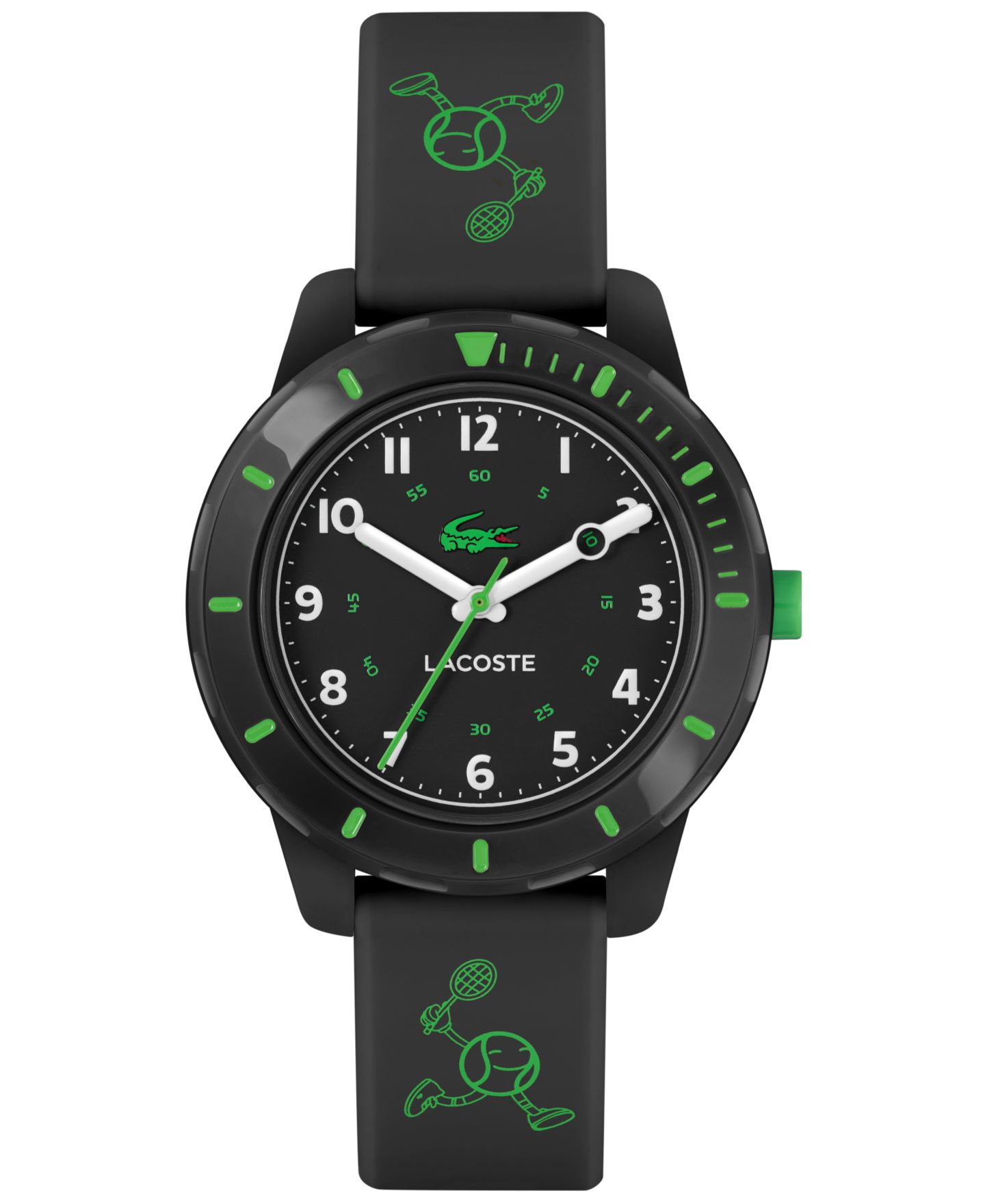 Детские часы Lacoste Kids Mini Tennis с чёрным силиконовым ремешком 34.5мм — фото 1
