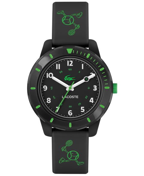 Детские часы Lacoste Kids Mini Tennis с чёрным силиконовым ремешком 34.5мм