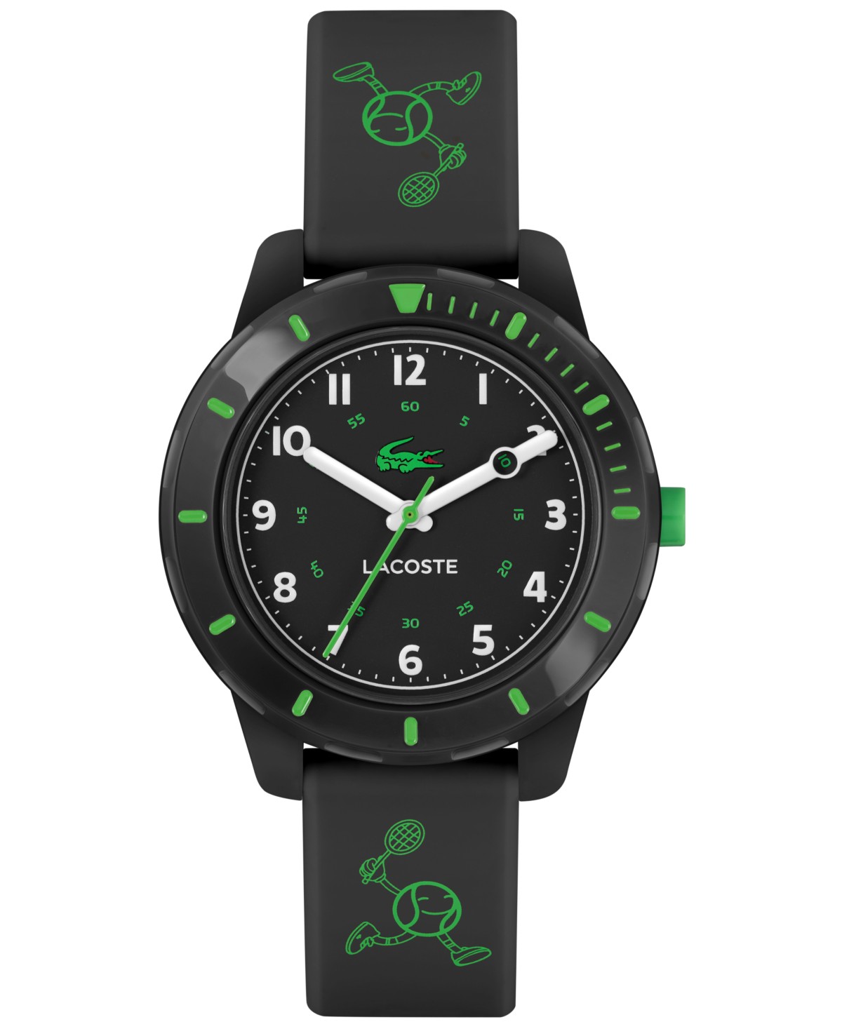 Детские часы Lacoste Kids Mini Tennis с чёрным силиконовым ремешком 34.5мм — фото 2