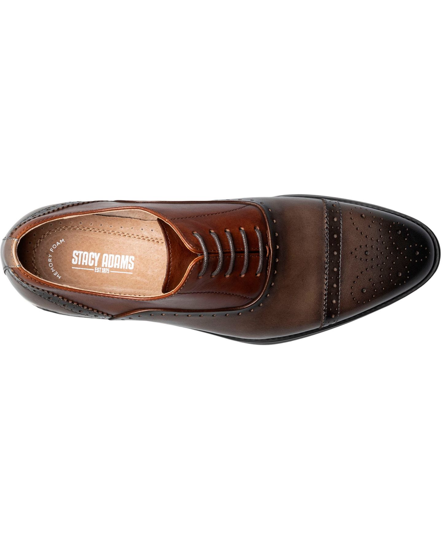 Stacy Adams Men's Reynolds Cap Toe Oxford, цвет: Коричневый / Тёмно-синий — фото 12