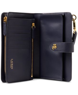 Lauren Ralph Lauren Crosshatch Leather Tech Wristlet - Macy's