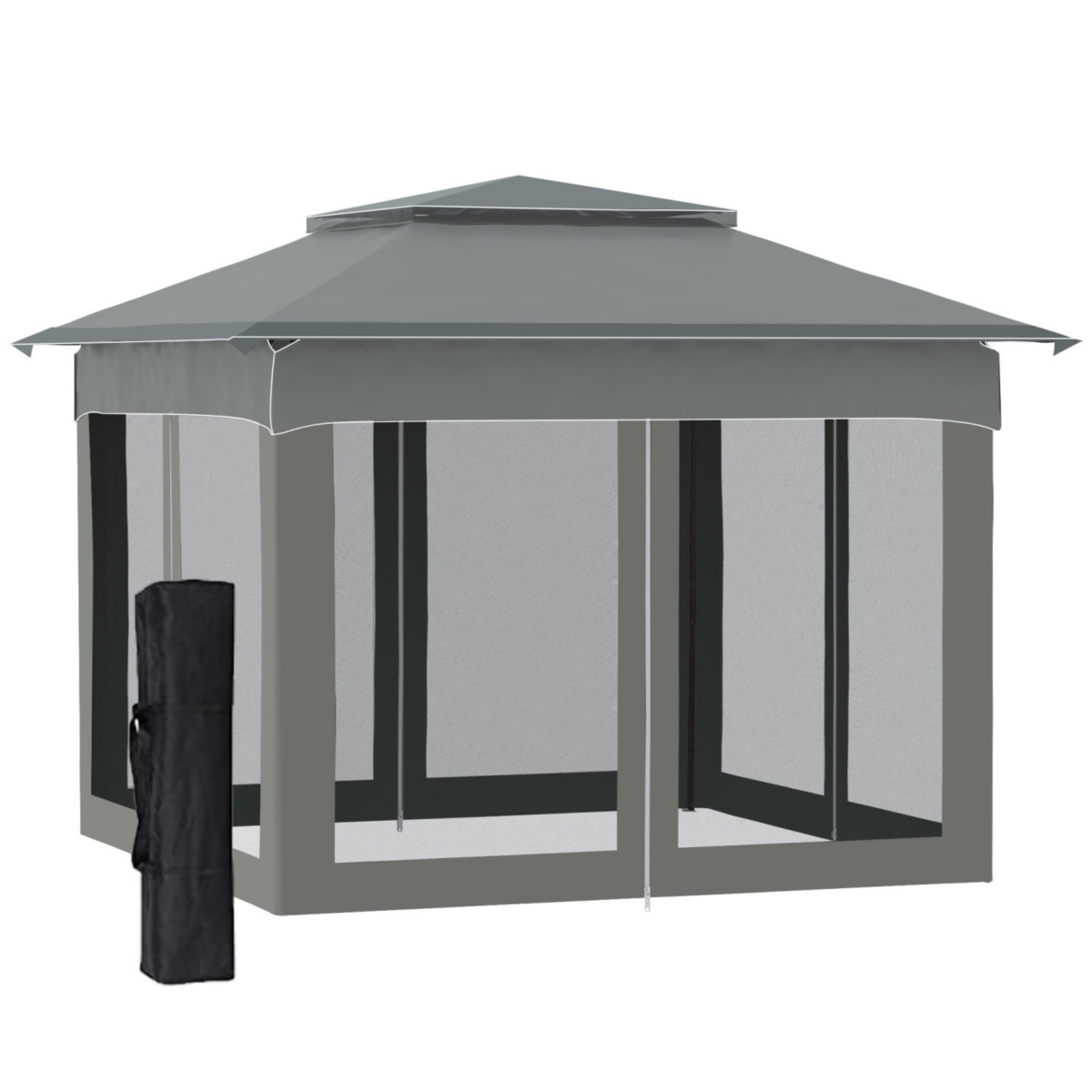 11' Pop Up Canopy with Removable Netting and Carry Bag - Dark grey