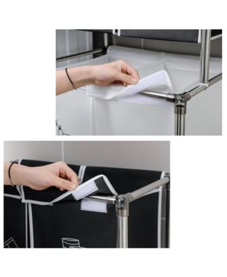 2-Tier Laundry Sorter with Removable Bags for Laundry Organization