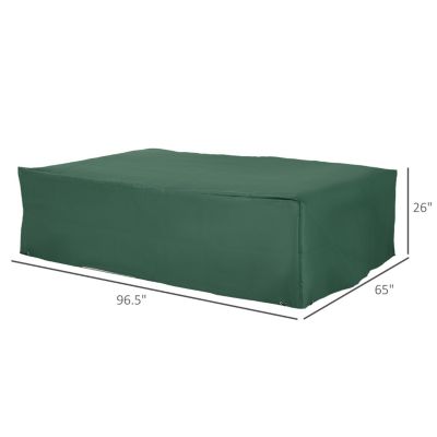 Dark Green Heavy Duty Outdoor Sectional Sofa Cover (97" x 65" x 26")