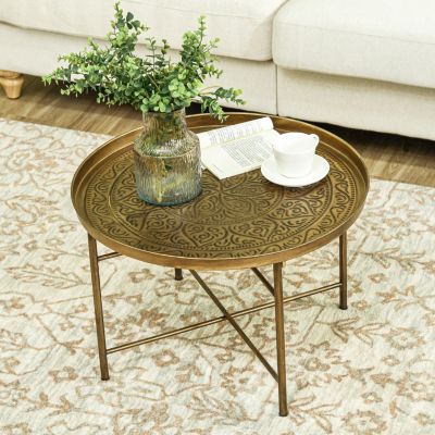 Hammered Tray Round Coffee Table