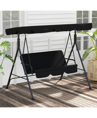 3-Seat Outdoor Patio Swing w/ Canopy & Cushion