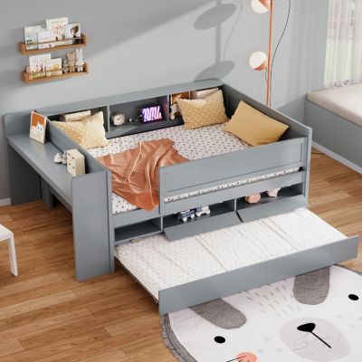 Streamdale Multi-Functional Twin Daybed with Storage and Extras, Gray