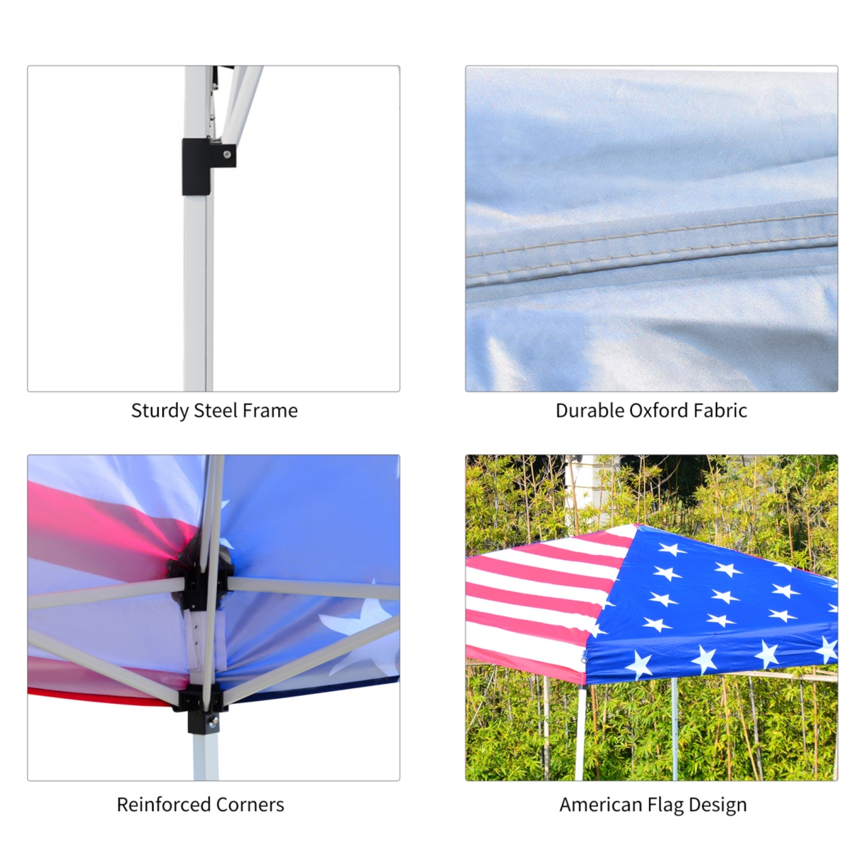 Streamdale Furniture Slant Leg Pop Up Canopy Tent with American Flag Roof
