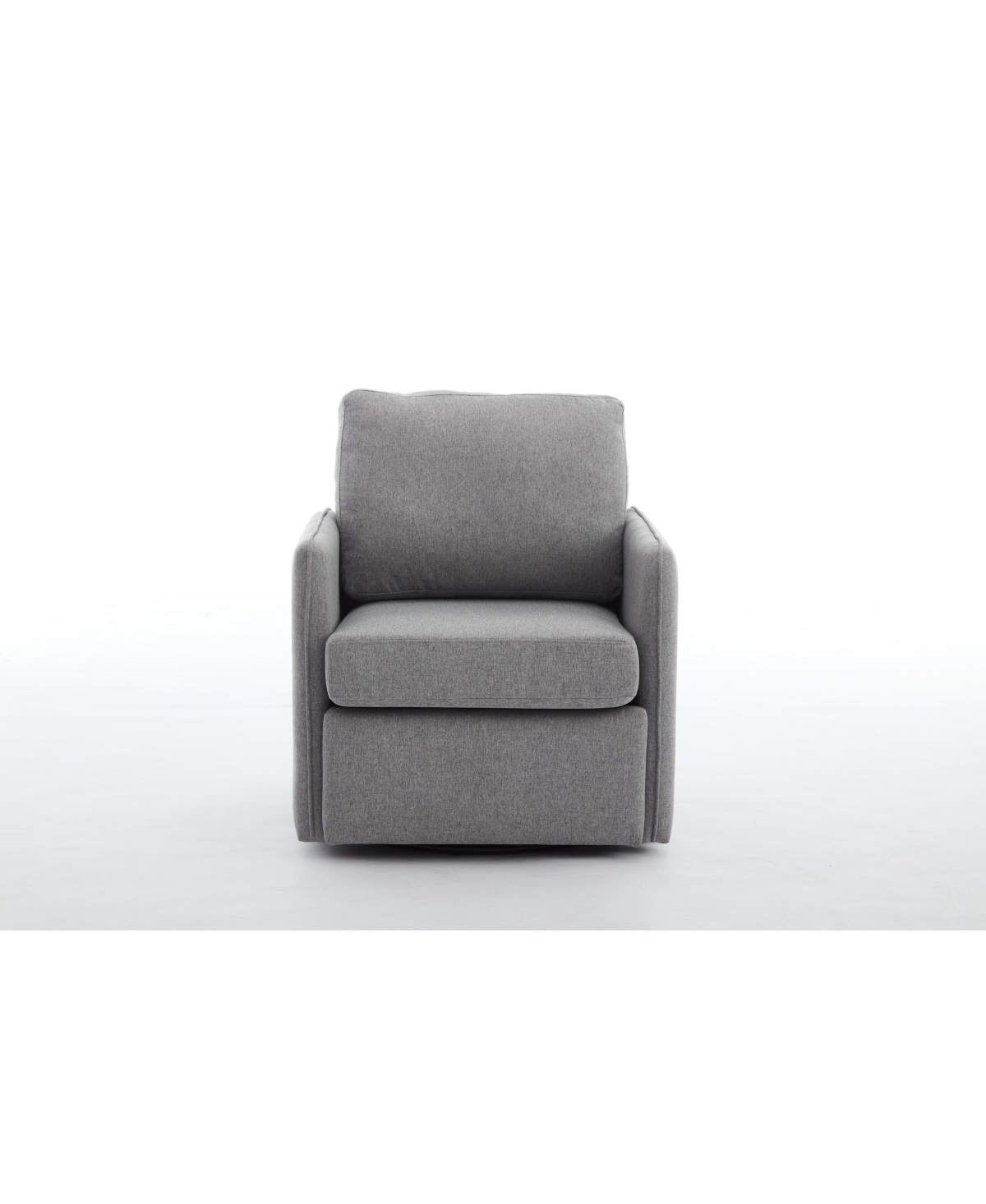 Streamdale Furniture Swivel Accent Chair with Storage and Metal Base - Gray+silver