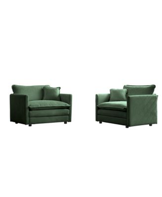 Chenille Accent Armchairs with Toss Pillows