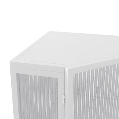 Floor Corner Cabinet with Tempered Glass Doors