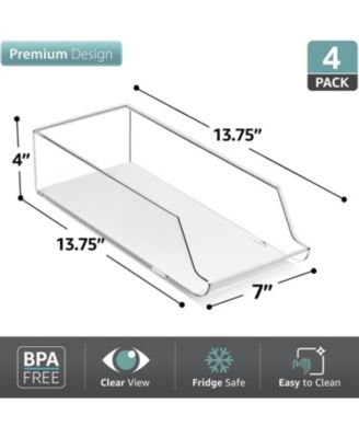 Set of 4 Skinny Soda Can Organizer for Refrigerator - Slim Can Holder Drink Dispenser for Fridge - Soda Can Organizer