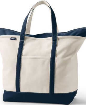 Extra Large 5 Pocket Zip Top Canvas Tote Bag