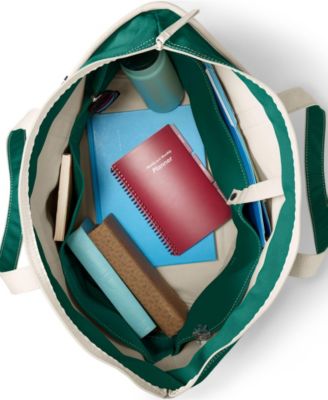 Extra Large 5 Pocket Zip Top Canvas Tote Bag