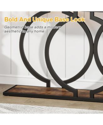 Industrial Console Table, 55 inch Wood Entryway Table Narrow Long Sofa Table, Rustic Accent Table