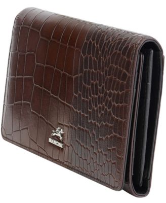 Women's Croco2 RFID Secure Trifold Wallet