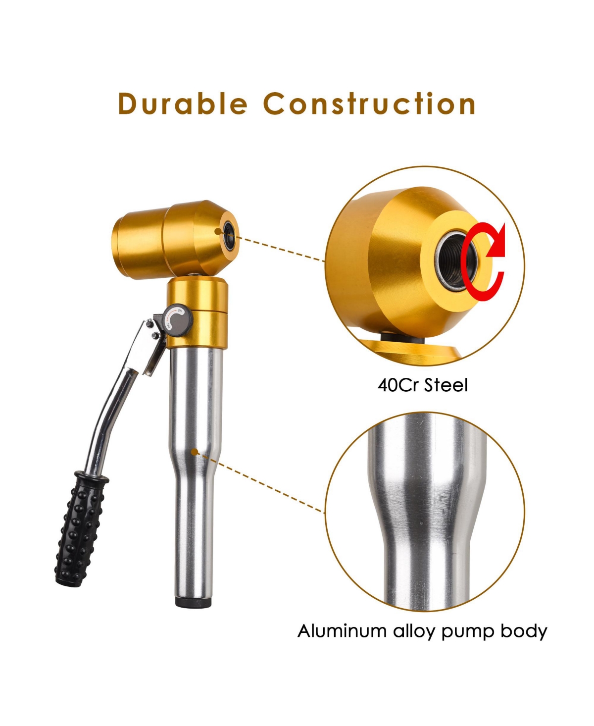 Yescom 6 Dies 6 Ton Hydraulic Knockout Hole Punch Driver Kit Hand Pump Tool 11-gauge