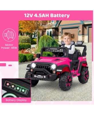 12V Electric Kids Ride on Truck with Remote Control and Music-Pink