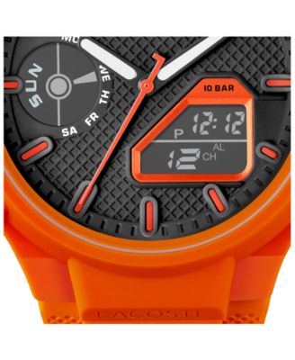 Men's LC33 Orange Silicone Strap Watch 45mm