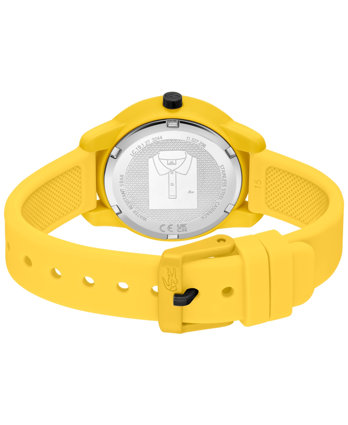 Lacoste Kids Mini Tennis Yellow Silicone Strap Watch 34.5mm In Yellow