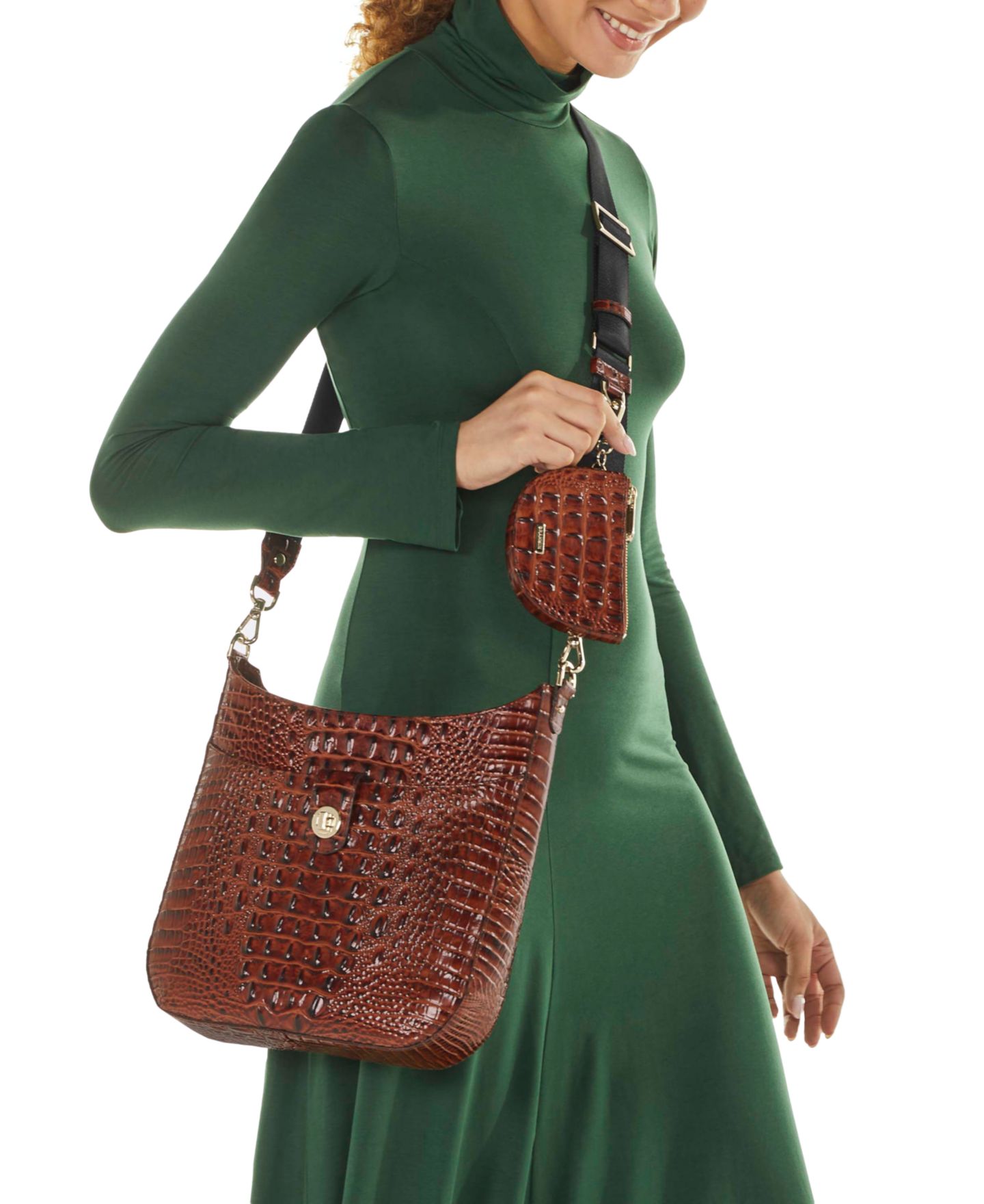 Женская сумка Brahmin Leia Melbourne Small Leather Crossbody, цвет: Contour — фото 5