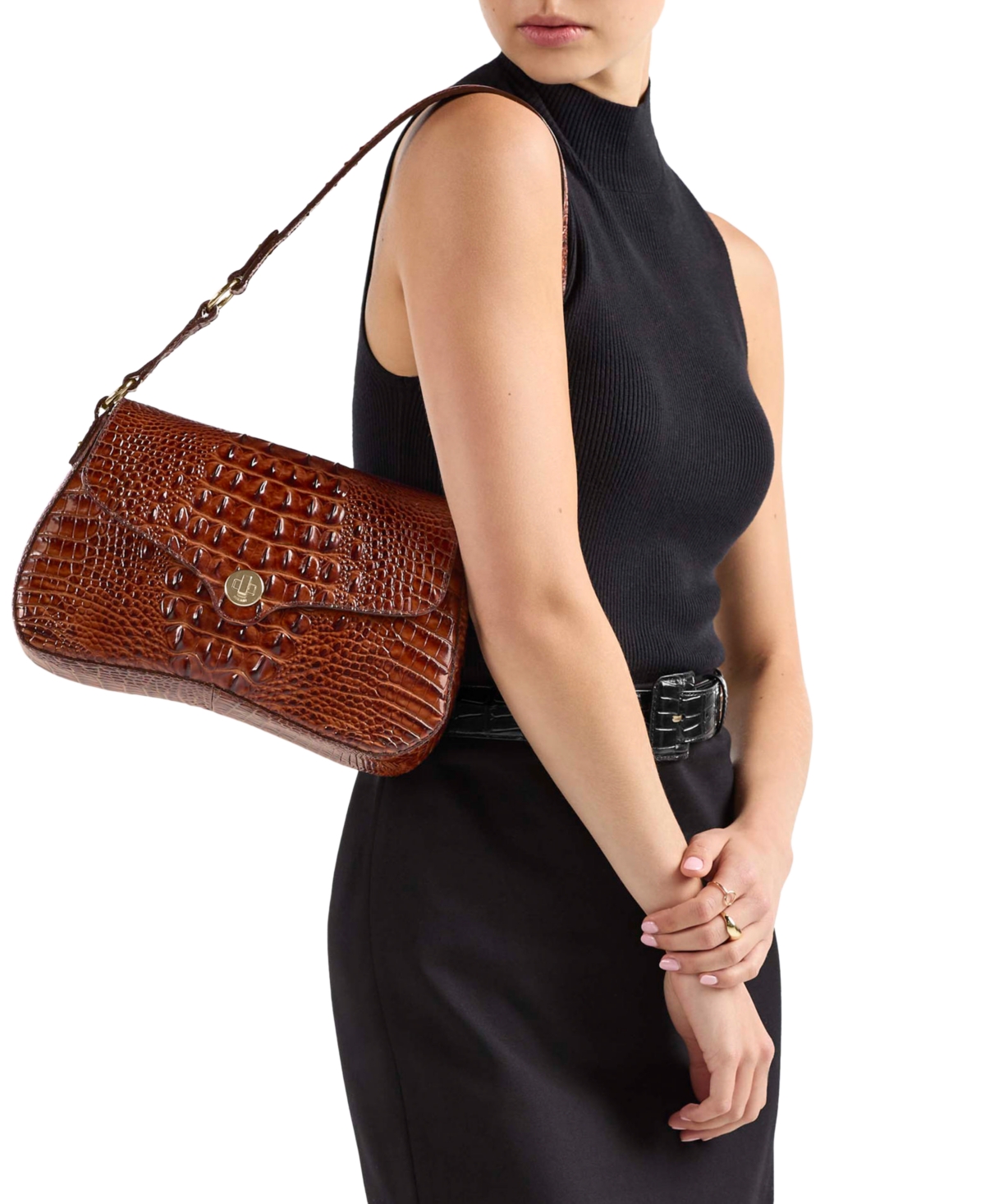 Brahmin Nerida Vanderbilt Leather Shoulder Bag