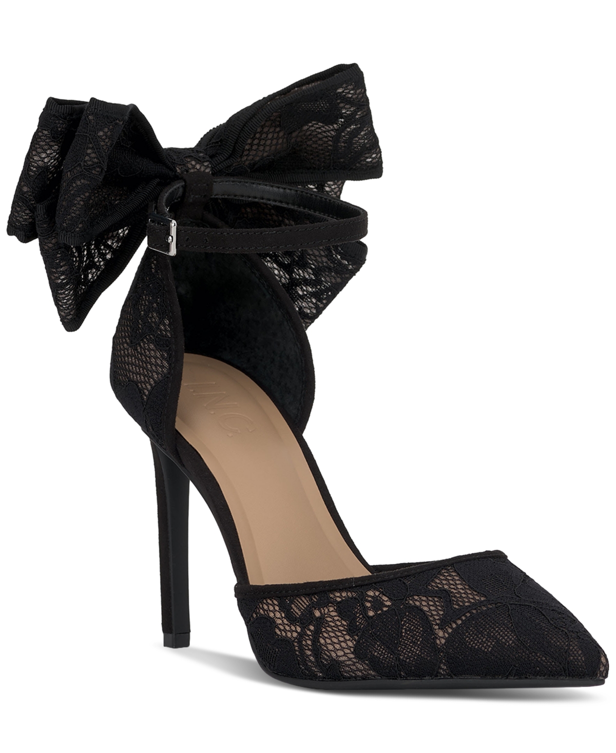 I.n.c. International Concepts Women s Sanira Bow Pumps Created for Macy s Black Lace Smart Closet
