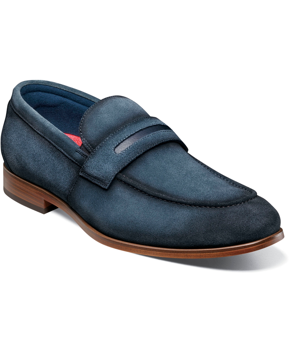 Men's Burke Moc Toe Saddle Slip On Shoes - Navy Suede