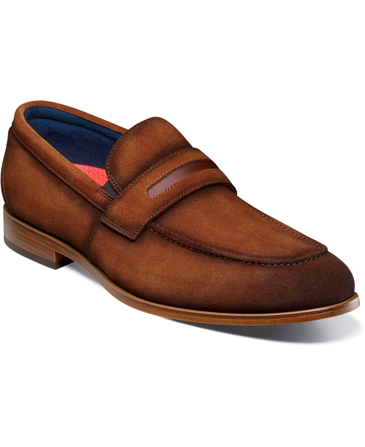 Men's Burke Moc Toe Saddle Slip On Shoes - Navy Suede