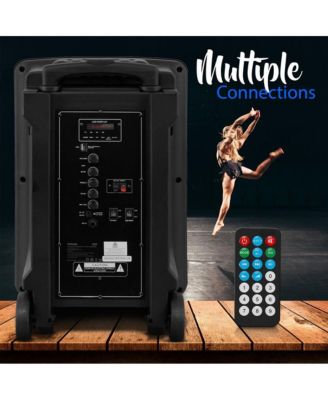 Bluetooth Indoor / Outdoor Loudspeaker with Built-in Rechargeable Battery, Flashing Party Lights, MP3/USB/SD Readers, FM Radio (800 Watt)