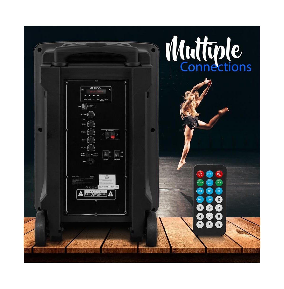 Pyle Bluetooth Indoor / Outdoor Loudspeaker with Built-in Rechargeable Battery, Flashing Party Lights, MP3/Usb/Sd Readers, Fm Radio (800 Watt)