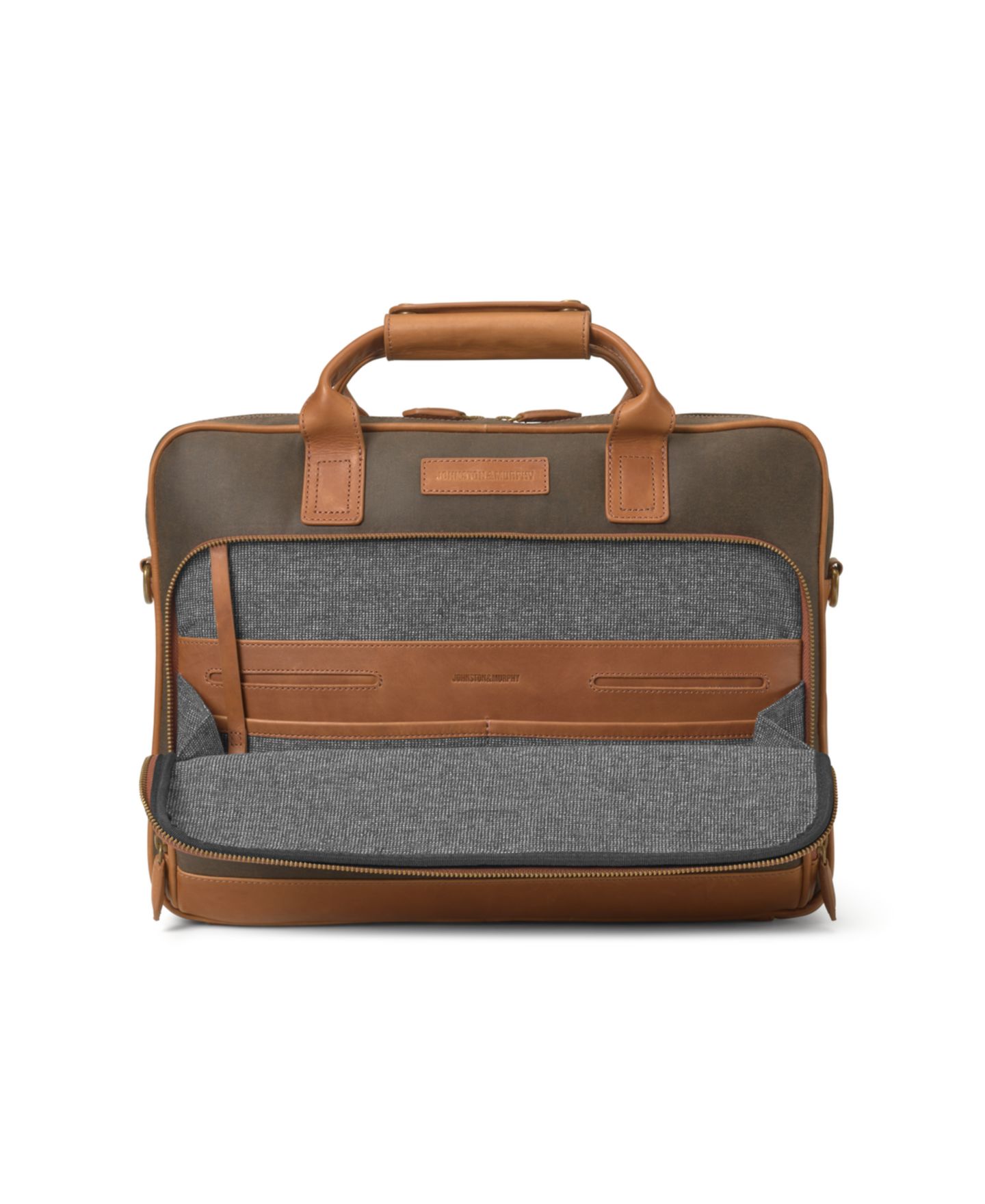 Мужская сумка Johnston & Murphy Rhodes Leather Briefcase — фото 2