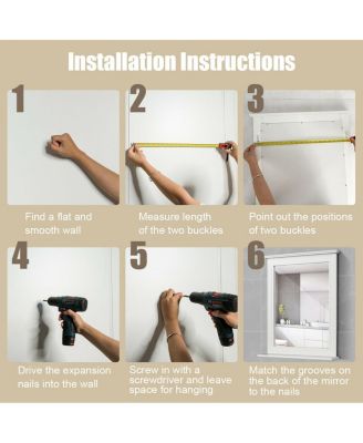 Wall-Mounted Multipurpose Vanity Mirror with Shelf-Gray