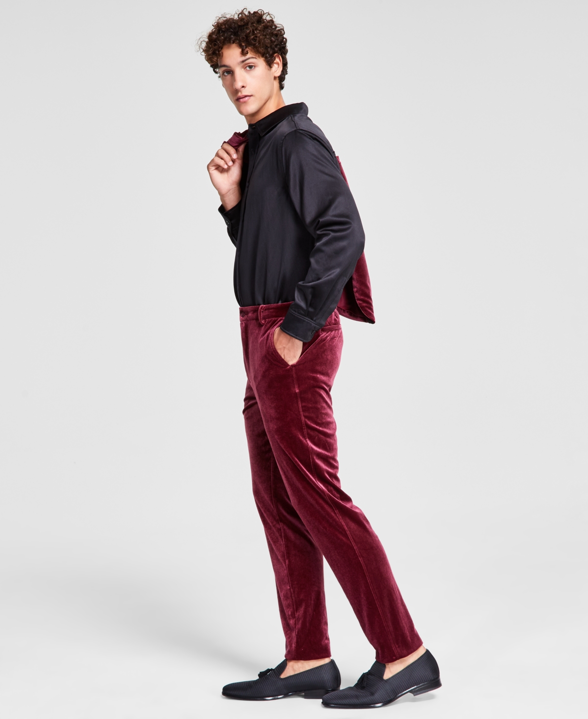 TINSEL MEN'S VELVET DRESS PANTS 
