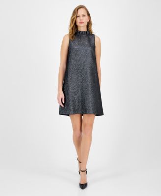 Anne Klein - Women's Glitter Bow-Back Sleeveless Shift Dress