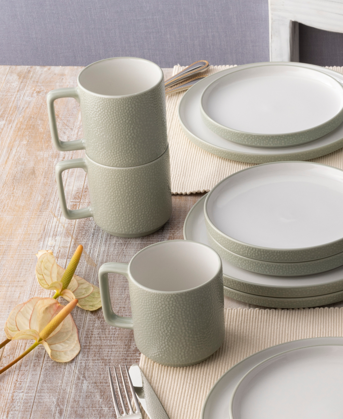 NORITAKE COLORTEX STONE STAX MUGS, SET OF 4 