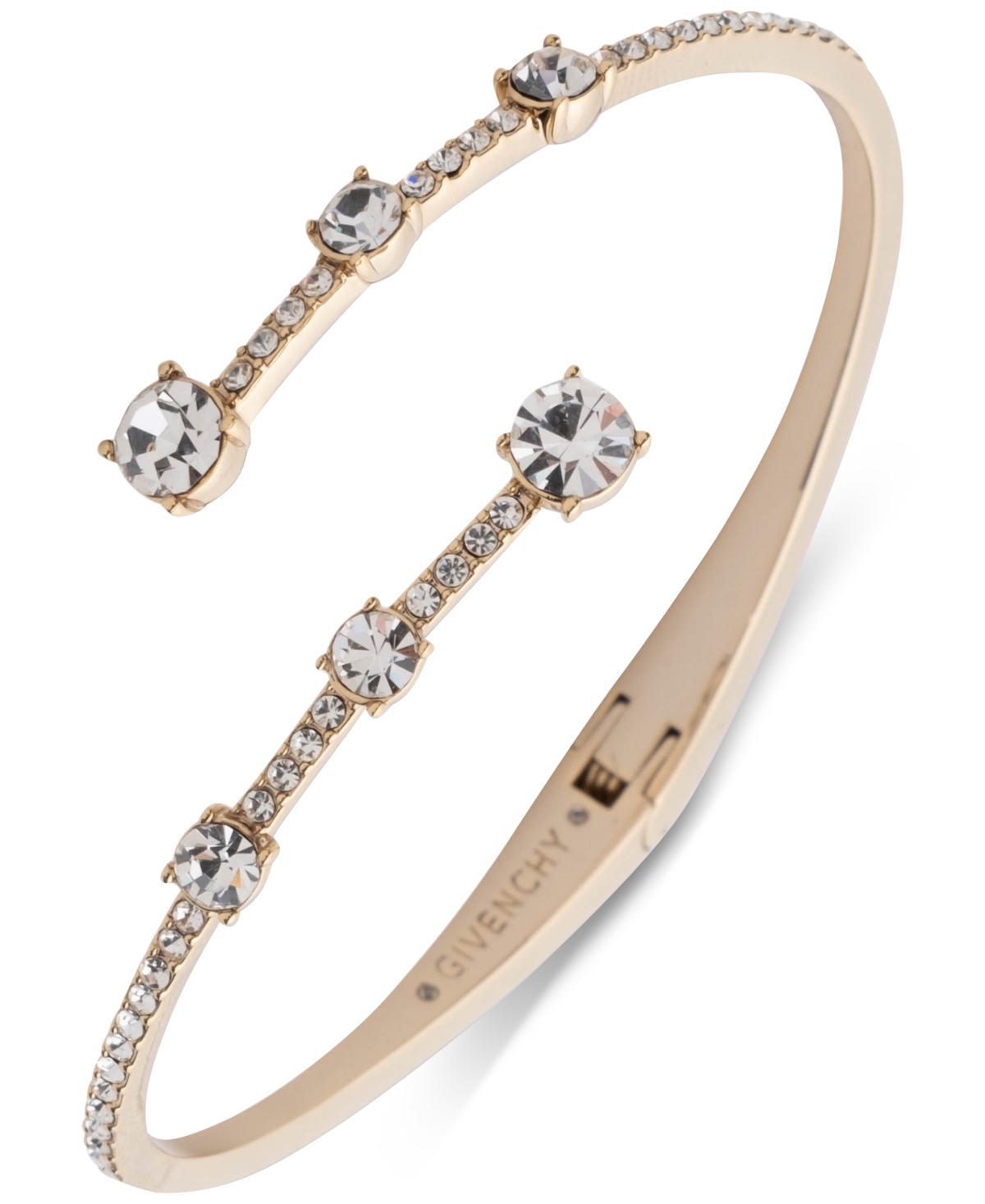 Givenchy Crystal Stone Pave Bypass Bangle Bracelet