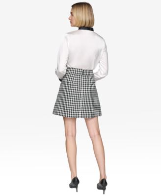 KARL LAGERFELD PARIS Women's Houndstooth Miniskirt - Macy's