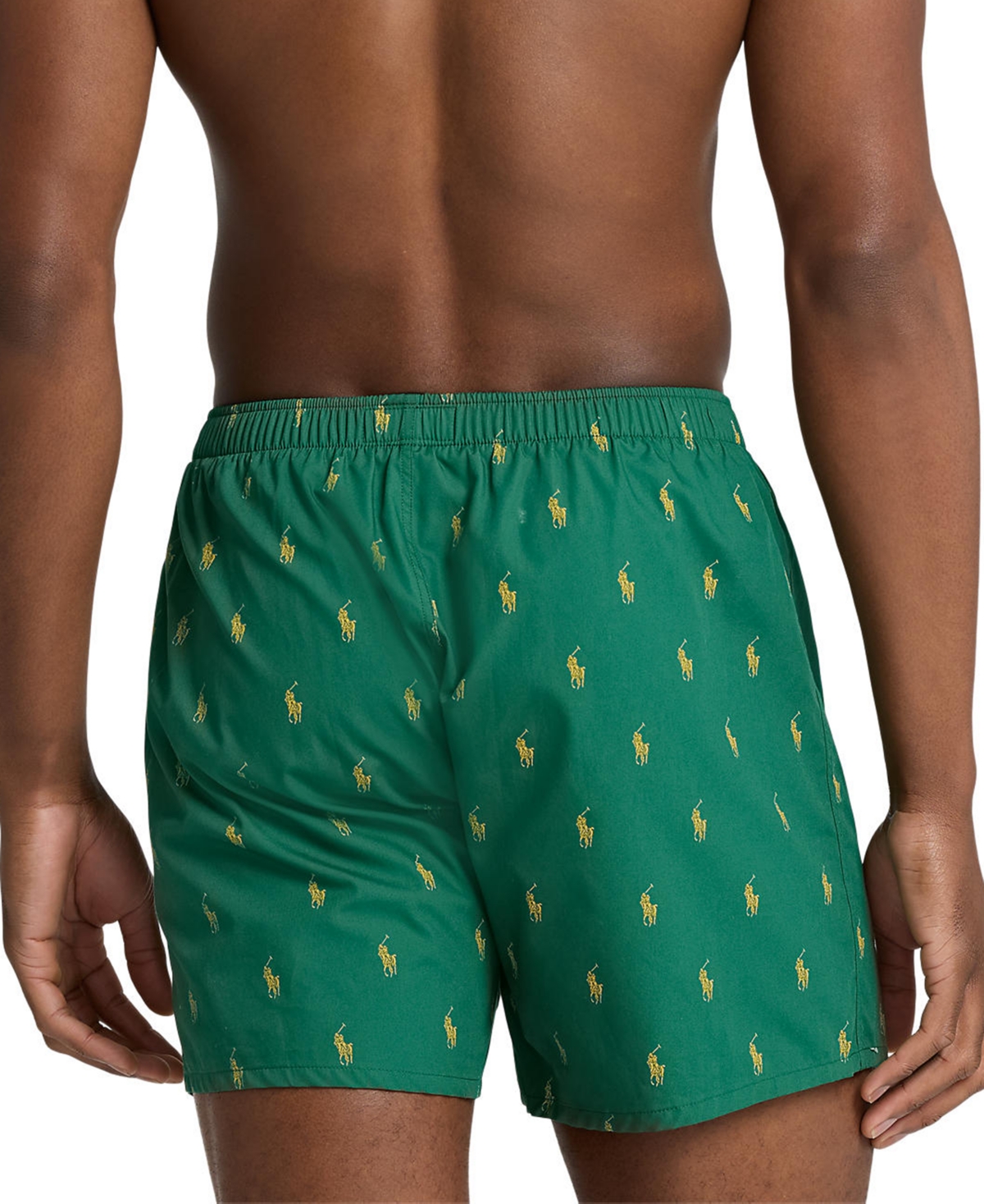 Polo Ralph Lauren Men's Pony Print Woven Boxers -YELLOW STORM ALL OVER PONY