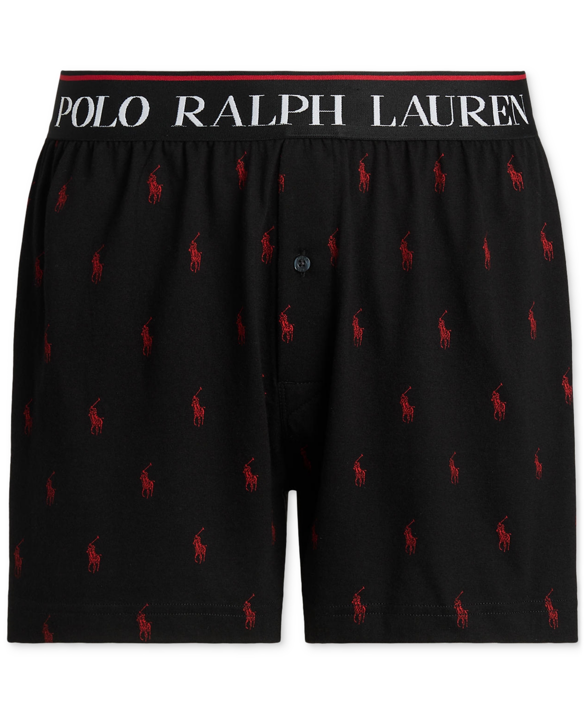 Polo Ralph Lauren Men's Exposed Waistband Knit Boxers -RL2000 RED ALL OVER PONY